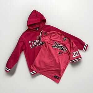 BUNDLE OF 2 Arizona Cardinals Youth Size 18-20 Hoodie & Jersey NFL Team Apparel